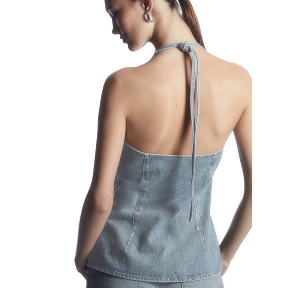 COS Denim Halterneck Top - Size M - Dusty Blue - NWT *SOLD OUT EVERYWHERE* - Picture 4 of 7